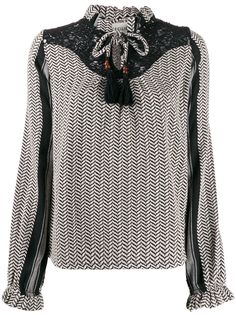 Cecilie Copenhagen lace-trimmed jacquard blouse