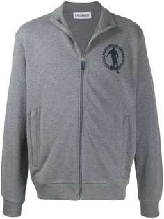 Dirk Bikkembergs logo embroidered zip-up sweatshirt