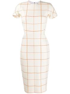 Victoria Beckham checked midi dress