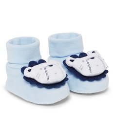 Пинетки-носочки "Маленький львенок", с погремушкой, цвет: голубой Mothercare