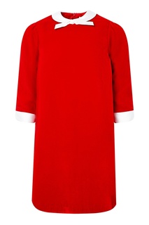 Огненно-красное платье из бархата Il Gufo