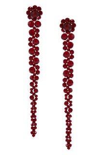 Каскадные серьги из красных бусин Simone Rocha