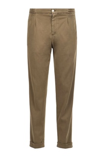 Светло-коричневые брюки с защипами Marco Pescarolo