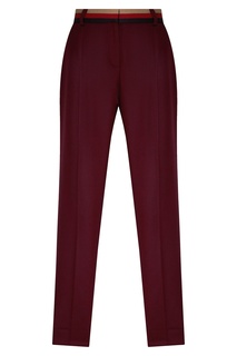 Бордовые брюки из блестящей ткани Laroom