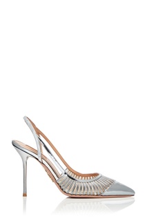 Серебристые слингбэки Zana Aquazzura