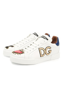 Кожаные кеды Portofino Dolce & Gabbana
