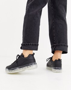 Черные кроссовки на прозрачной массивной подошве Truffle Collection