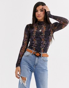 Сетчатый топ с цветочным принтом Free People - Amber