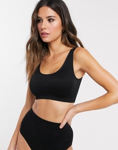 Черный мягкий спортивный бюстгальтер Monki