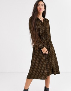 Платье миди с геометрическим принтом Only