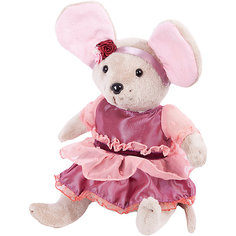 Мягкая игрушка Angel Collection Мышка шарнирная "Вишенка" в малиновом платье, 25 см