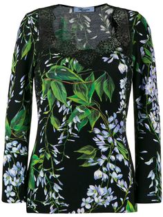Blumarine топ с цветочным принтом