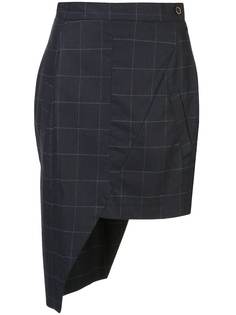 Natasha Zinko asymmetric check pattern mini skirt