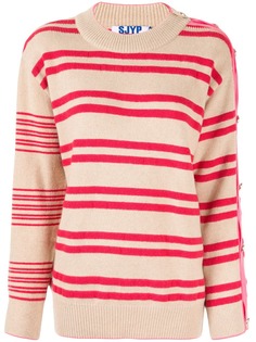 SJYP BUTTON SLEEVES STRIPE PULLOVER