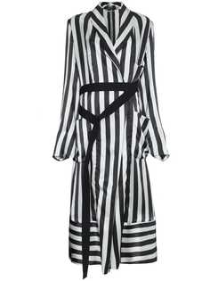 Ann Demeulemeester куртка миди в полоску