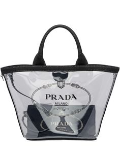 Prada прозрачная сумка-тоут с логотипом