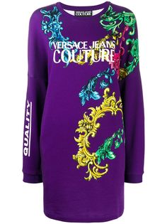 Versace Jeans Couture платье-свитер с логотипом