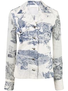 Chloé блузка с полупрозрачными вставками и принтом