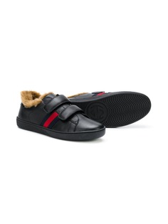 Gucci Kids fur lined sneakers