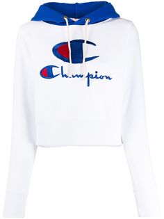 Champion укороченное худи с вышитым логотипом