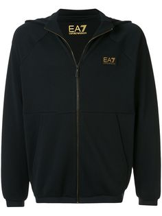 Ea7 Emporio Armani woven logo hoody