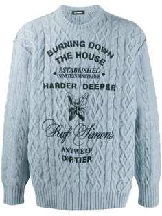 Raf Simons фактурный джемпер Multi Lettering