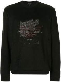 Emporio Armani embroidered eagle logo sweatshirt