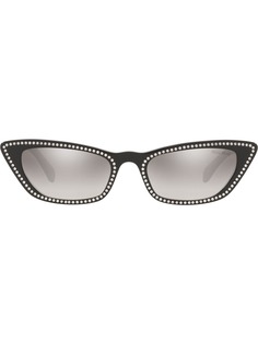 Miu Miu Eyewear солнцезащитные очки в оправе кошачий глаз с кристаллами