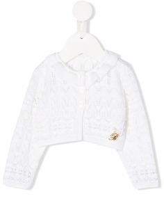 Miss Blumarine logo embroidered cardigan