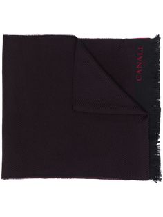 Canali fringed fine knit scarf