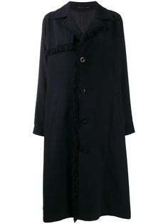 Ys fringed-trim single breasted coat Y`s