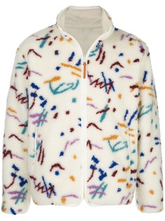 John Elliott abstract-print polar zip-up jacket