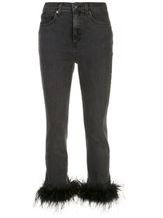 Veronica Beard Kareena feather-embellished jeans