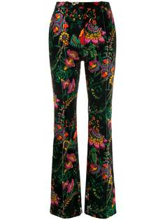 Paco Rabanne floral-print flared trousers