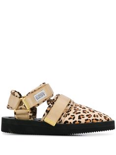 Suicoke leopard print multi strap slippers