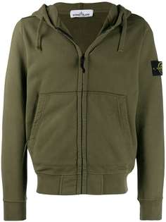 Stone Island куртка с капюшоном и логотипом