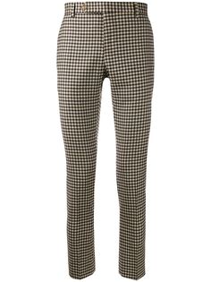 Entre Amis gingham check skinny-fit trousers