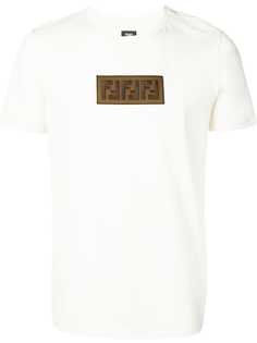 Fendi футболка с вышитым логотипом