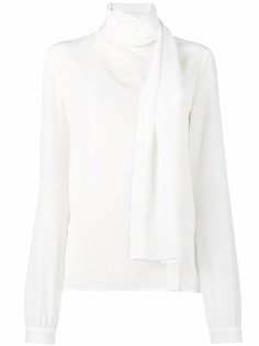 Saint Laurent блузка с длинными рукавами и воротником-шарфом