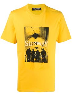 Neil Barrett Subway print ripped T-shirt