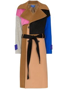 Ader Error colourblock double-breasted coat