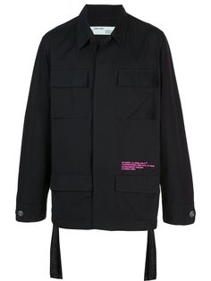 Off-White куртка с карманами и логотипом