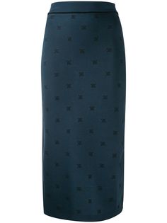 Fendi embroidered FF Karligraphy motif skirt