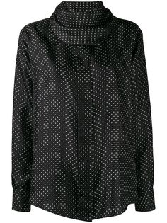 Victoria Beckham draped neckline polka-dot blouse