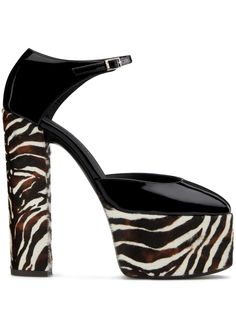 Giuseppe Zanotti босоножки на платформе с зебровым принтом