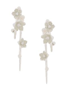 Shaun Leane Cherry Blossom Pearl & Diamond Hook Earrings