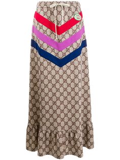 Gucci длинная юбка с монограммой
