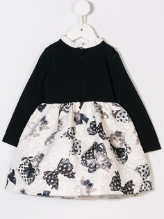 Monnalisa cat and bow print dress
