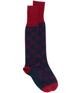 Gucci длинные носки вязки интарсия с логотипом