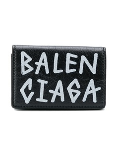 Balenciaga маленький кошелек с логотипом в стиле граффити